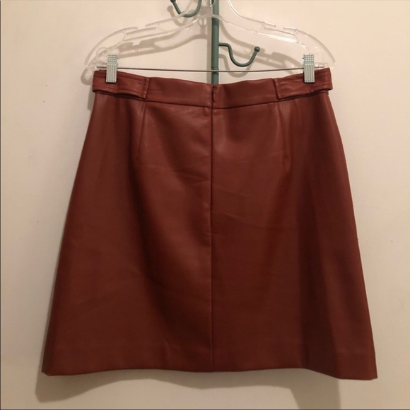 LOFT Rust Faux Leather Skirt - Picture 5 of 8